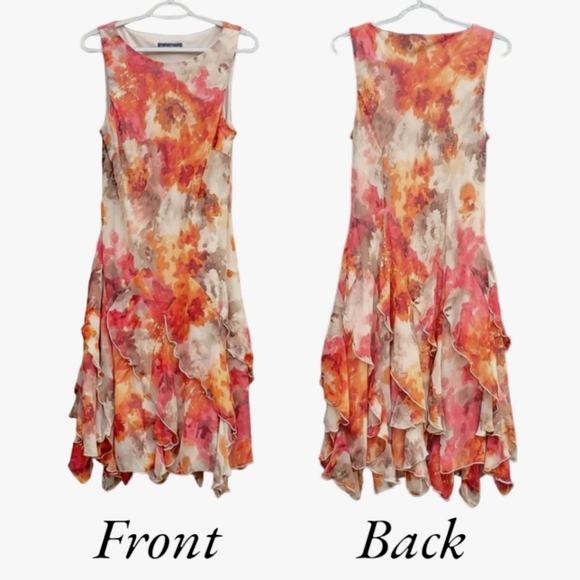 Jessica Howard Sleeveless Floral Elegant Thin Mesh Overlay Pullover Dress 12 - Picture 1 of 16